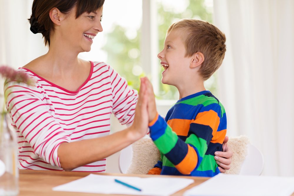 Routines Mom High Fiving Boy